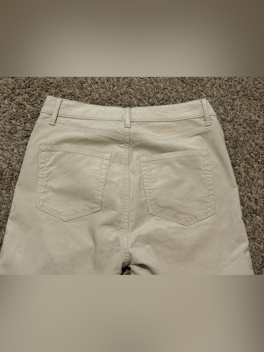 LOFT Cream Corduroy High-Rise Pants - Picture 3 of 6